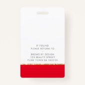 MODERN PERSONEEL FOTO ID werk chique ontwerp rood Badge (Achterkant)