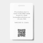 Modern Personeel ID Naam Logo Business Dusty Blue Badge (Back)