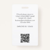 Modern Personeel ID Naam Logo Business Dusty Blue Badge (Achterkant)