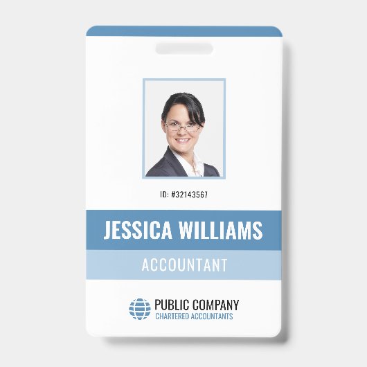 Modern Personeel Persoonlijke Foto Medewerker ID Badge (Front)