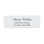 Modern persoonlijk adreslabel - Clear Snow White Etiket (Voorkant)