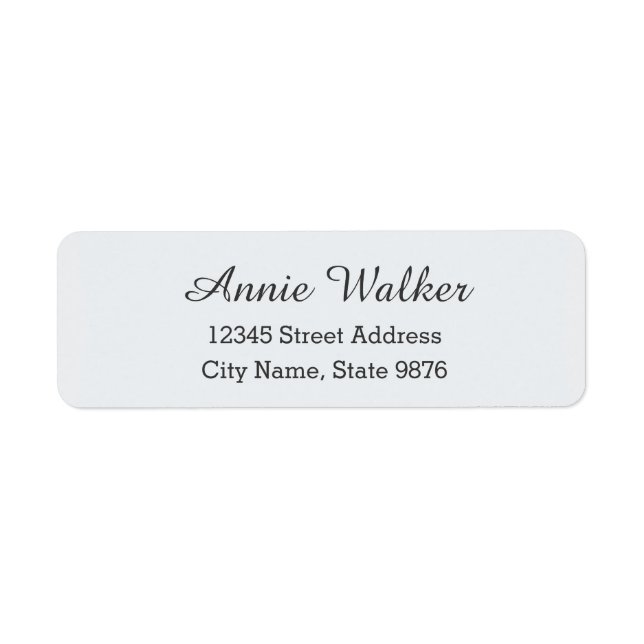 Modern persoonlijk adreslabel - Clear Snow White Etiket (Voorkant)