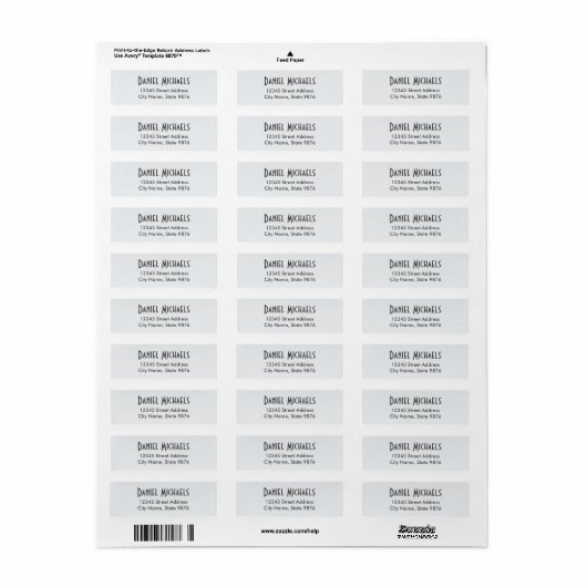 Modern persoonlijk adreslabel - Clear Snow White Etiket (Full Sheet)