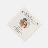 Modern Persoonlijk Bedankt Foto Pet Wedding Servet (Hoek)