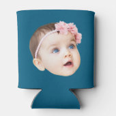 Modern persoonlijk grappig verjaardagsfotocadeau blikjeskoeler (Achterkant)