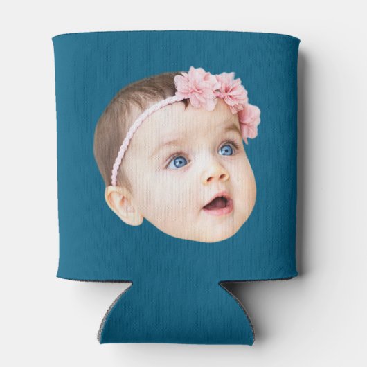 Modern persoonlijk grappig verjaardagsfotocadeau blikjeskoeler (Achterkant)