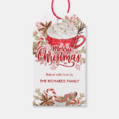 Modern persoonlijk Label met rode kerstkoekjes Cadeaulabel (Voorkant)