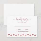 Modern persoonlijk Roos Gold Dog Pet Wedding RSVP Kaartje (Voorkant / Achterkant)