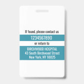 Modern Persoonlijke Arts-Assistentie ID-kaart Badge (Achterkant)