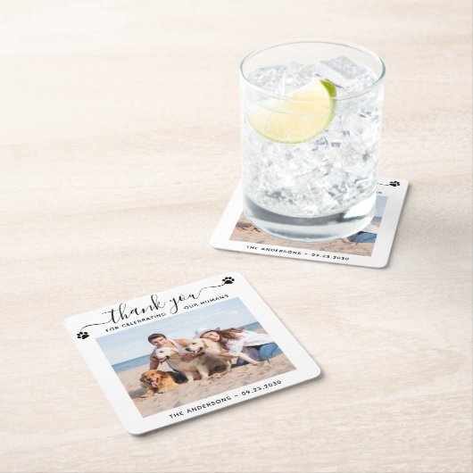 Modern Persoonlijke foto Dank je weduwschap Kartonnen Onderzetters (Insitu)