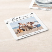 Modern Persoonlijke foto Dank je weduwschap Kartonnen Onderzetters (Schuin)