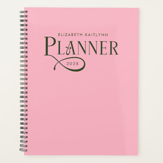 Modern Persoonlijke Groen en Roze Planner (Voorkant)