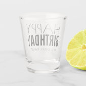 Modern persoonlijke Happy Birthday Shot Glas (Achterkant)