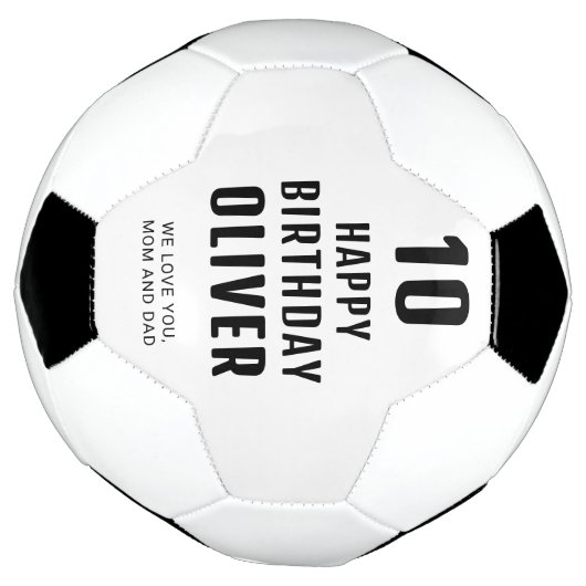 Modern persoonlijke Happy Birthday Voetbal (Gedraaid)