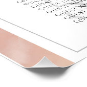 Modern Perzik Bloem Bruiloft Zitkaart Poster (Hoek)