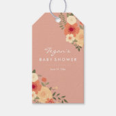 Modern Perzik Bloemen Baby shower Cadeau Labels Cadeaulabel (Voorkant)
