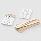 Modern Perzik Bloemen Elegant Bruiloft Programma Handwaaier (Niet-gemonteerd)