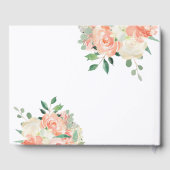 Modern Perzik Bloemen Waterverf Bruiloft Gastenboek (Achterkant)