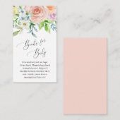 Modern perzik bloemig elegant Baby shower Informatiekaartje (Voorkant / Achterkant)