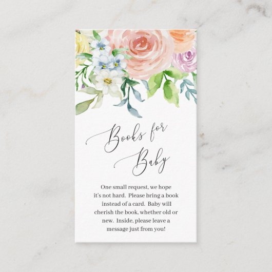 Modern perzik bloemig elegant Baby shower Informatiekaartje (Voorkant)