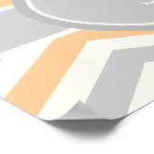 Modern perzik, grijs, ivoor chevron bruiloft poste poster (Hoek)