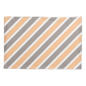 Modern Perzik Grijs Strepen Patroon Kussensloop (Achterkant)