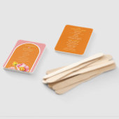 Modern Perzik Roze Oranje Klaprozen Trouwprogramma Handwaaier (Niet-gemonteerd)