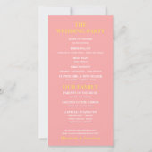 Modern Perzik Roze Sinaasappel Klaprozen Trouwprog (Achterkant)