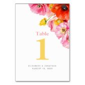 Modern Perzik Roze Sinaasappel Poppies Bruiloft Kaart (Achterkant)