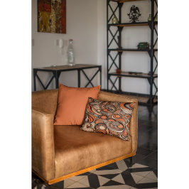 Modern Perzik Sinaasappel Abstract Patroon Accent Kussen