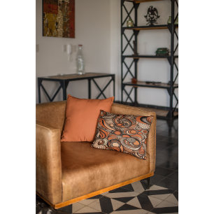 Modern Perzik Sinaasappel Abstract Patroon Accent Kussen