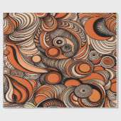 Modern Perzik Sinaasappel Abstract Patroon Cadeaupapier (Vlak)