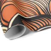 Modern Perzik Sinaasappel Abstract Patroon Cadeaupapier (Rol Hoek)