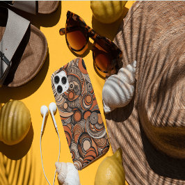 Modern Perzik Sinaasappel Abstract Patroon Case-Mate iPhone 14 Pro Max Hoesje