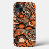 Modern Perzik Sinaasappel Abstract Patroon Case-Mate iPhone Case (Achterkant)