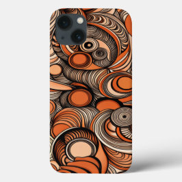 Modern Perzik Sinaasappel Abstract Patroon Case-Mate iPhone Case