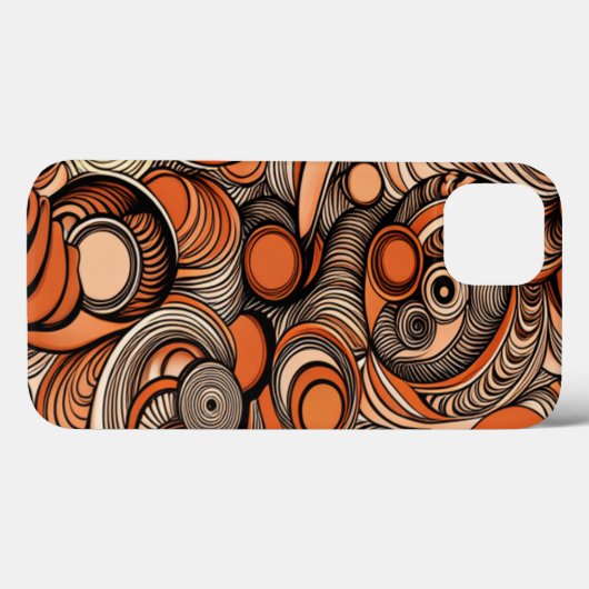 Modern Perzik Sinaasappel Abstract Patroon Case-Mate iPhone Case (Achterkant (horizontaal))