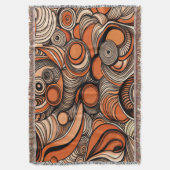 Modern Perzik Sinaasappel Abstract Patroon Deken (Voorkant Verticaal)