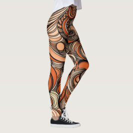 Modern Perzik Sinaasappel Abstract Patroon Leggings