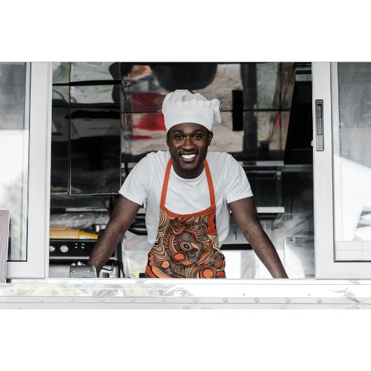 Modern Perzik Sinaasappel Abstract Patroon Schort