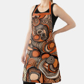 Modern Perzik Sinaasappel Abstract Patroon Schort (Insitu)