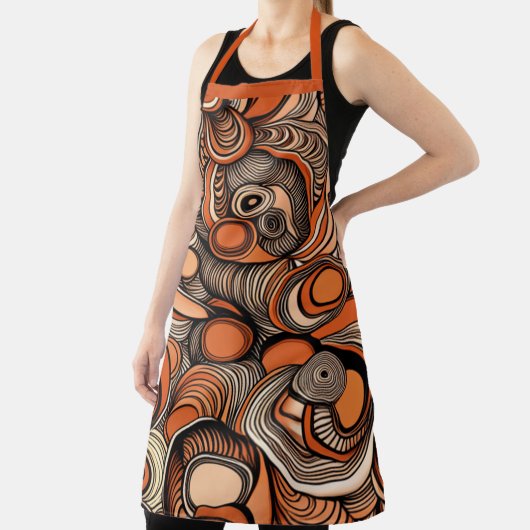 Modern Perzik Sinaasappel Abstract Patroon Schort (Insitu)