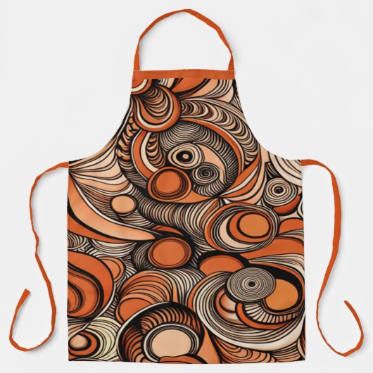 Modern Perzik Sinaasappel Abstract Patroon Schort (Voorkant)