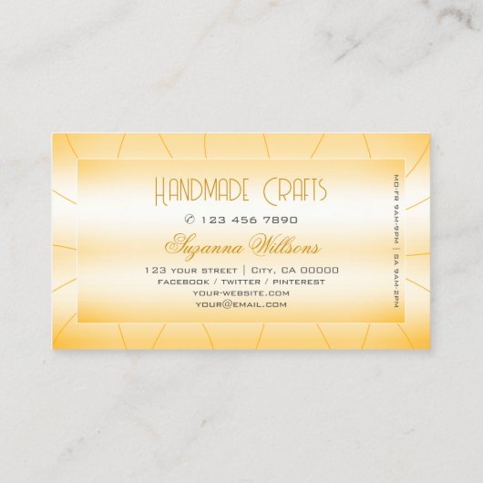 Modern Perzik Sinaasappel met Diamonds Eye Catchin Visitekaartje (Achterkant)