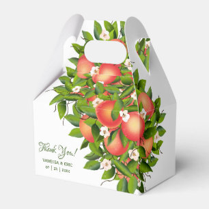 Modern perzikfruit Bruiloft gunst box Bedankdoosjes