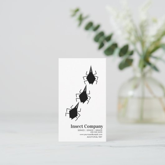Modern Pest Control Bugs Company Logo Visitekaartje (Staand voorkant)