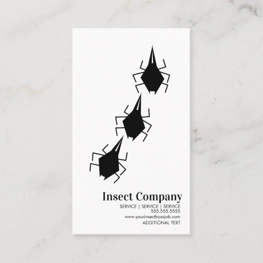 Modern Pest Control Bugs Company Logo Visitekaartje (Voorkant)
