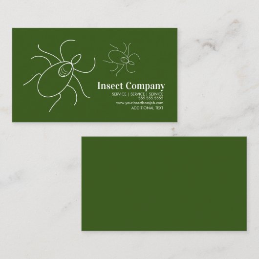 Modern Pest Control Insect Logo Visitekaartje (Voorkant / Achterkant)