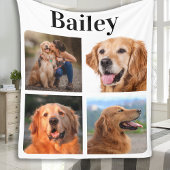 Modern Pet 4 Afbeelding Collage personaliseert Hon Fleece Deken