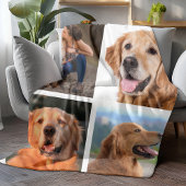 Modern Pet 4 Afbeelding Collage personaliseert Hon Fleece Deken